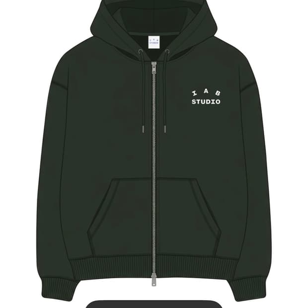 아이앱 스튜디오 후드집업 딥그린 S