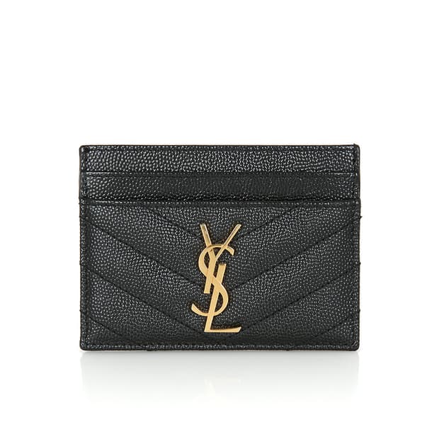 생로랑 모노그램 캐비어 카드지갑 YSL 블랙 명함지갑 423291