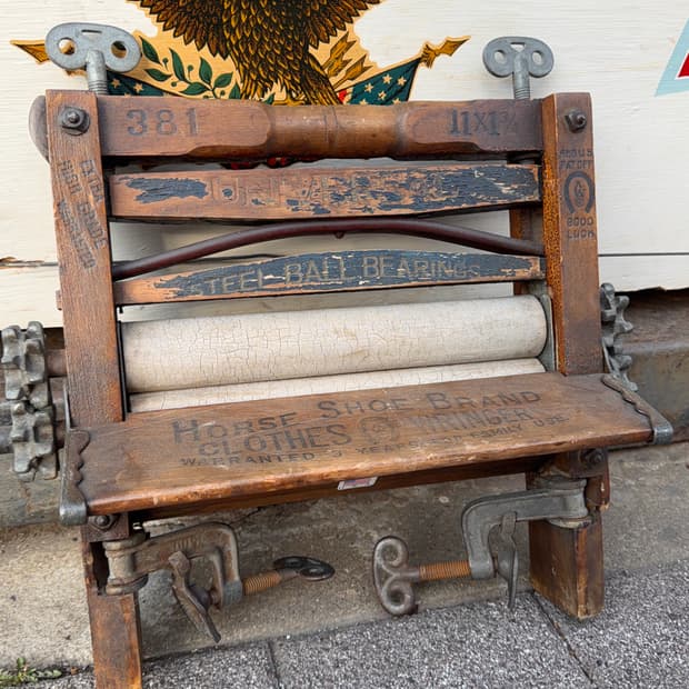 빈티지 소품 1900년 Horse Shoe 탈수기