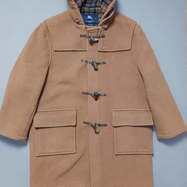 [L] 버버리 런던 떡볶이 브라운 후드 울 코트