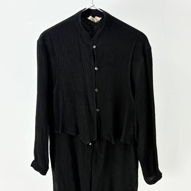 Black slik layered blouse