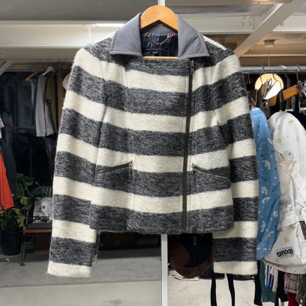 마크 바이 마크제이콥스 스트라이프 울 라이더자켓