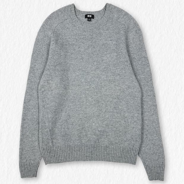 유니클로 울100 니트 그레이