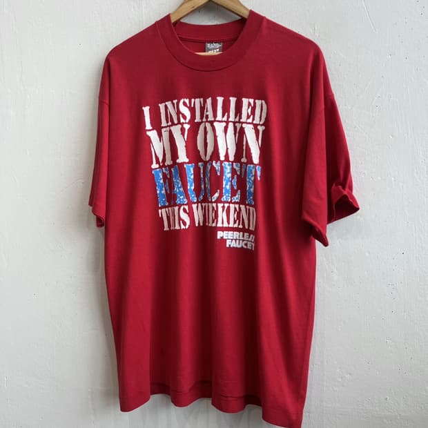 90s 빈티지 faucet 티셔츠 Made in USA