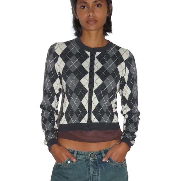 [XS,S,M,L]팔로마울 아가일 가디건