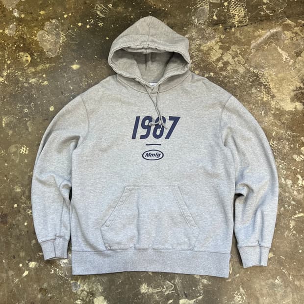 L) Mmlg 1987 회색 후드티 후드티셔츠