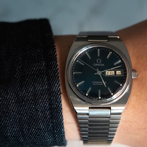 오메가 씨마스터 고구마 데이데이트 네이비 오토매틱 빈티지 시계