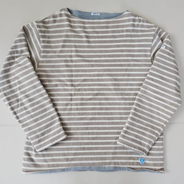 (무료배송) 오르치발 스트라이프 플리스 보트넥 보더 티셔츠 / 6사이즈