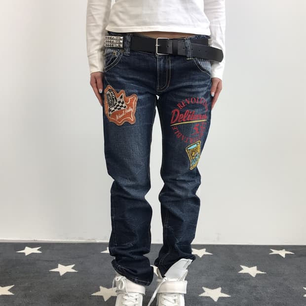 Jpn Y2K Patchwork Embroidered Pants