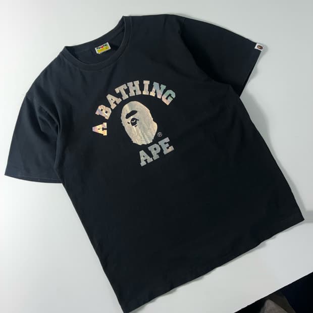 Bape  베이프 팜트리 컬리지 블랙 반팔 티셔츠 