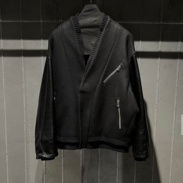 송지오 컬렉션 딥컷 바시티 자켓