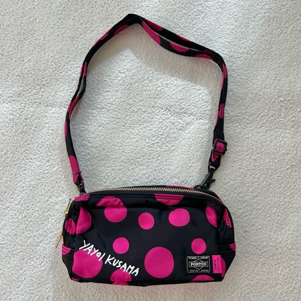 (데드스탁)포터x쿠사마야요이x엑스걸 핑크 도트 백