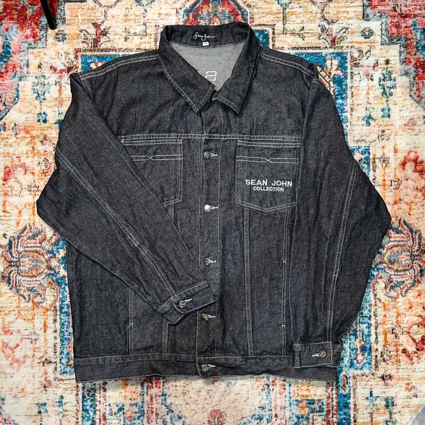 [2XL] sean john 그레이 데님 자켓