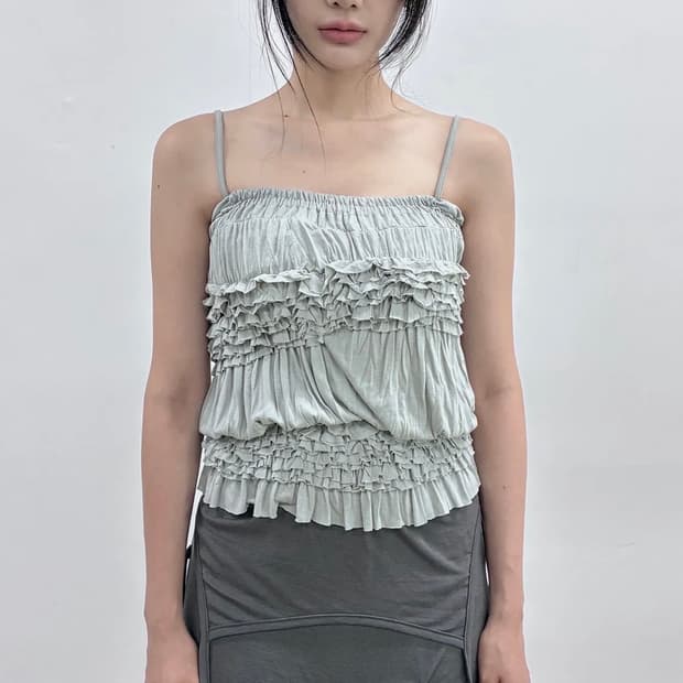 플레어업 draped wrinkle sleeveless (gray)