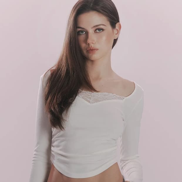 새상품) 플리즈노팔로우 베라 레이스 롱 슬리브 탑