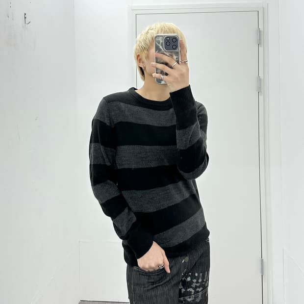 Real standard stripe knit 