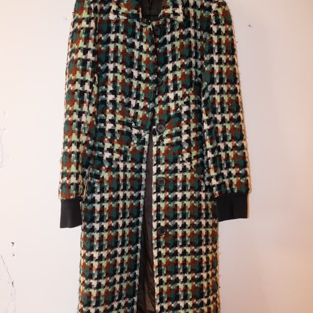 tweed long coat #dirkvansaene