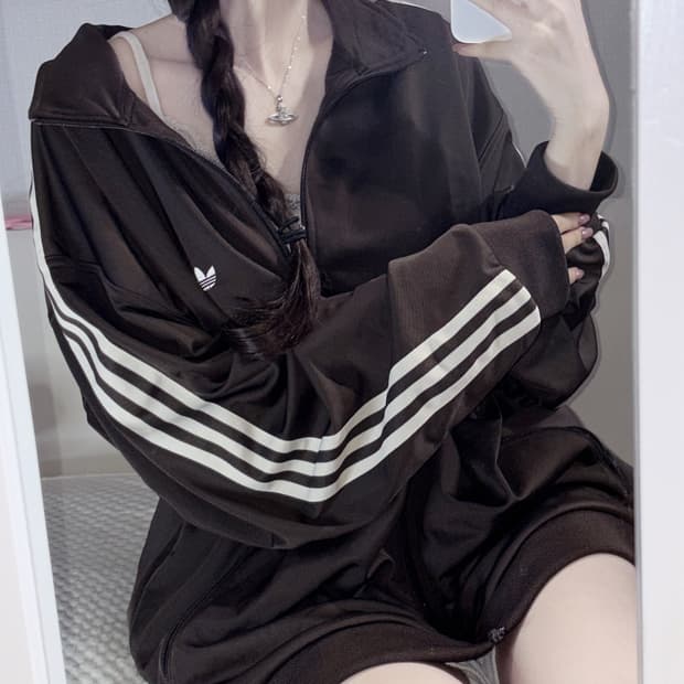 아디다스 BB 트랙탑 다크 브라운 윈더 화이트 XL