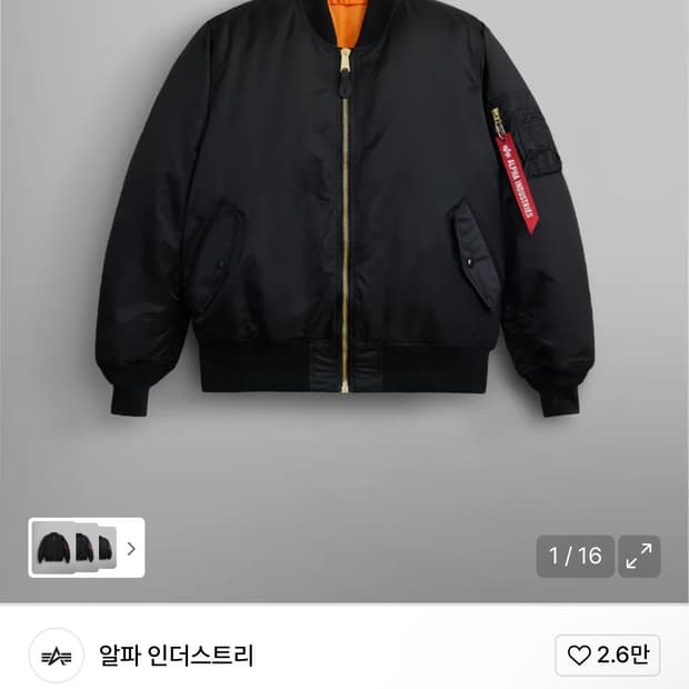 알파인더스트리 항공점퍼 ma-1