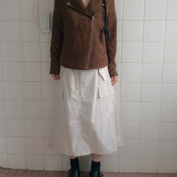 Fake suede rider jacket