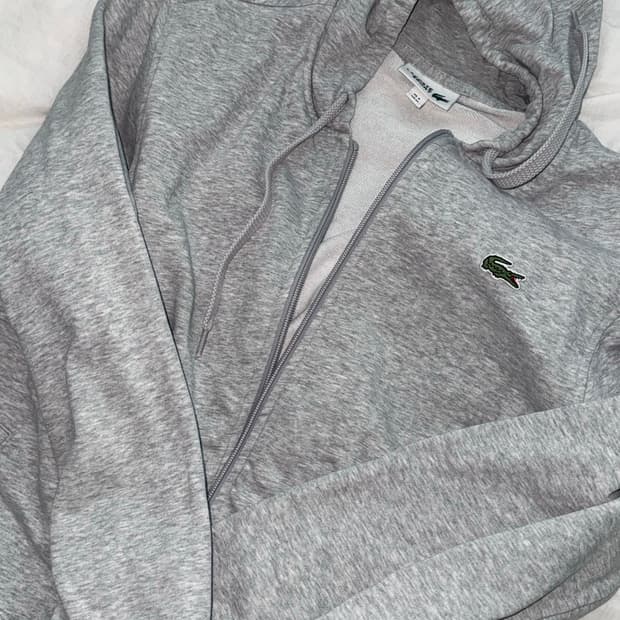 라코스테 스포츠 후드 집업 M 테크니컬 그레이 회색