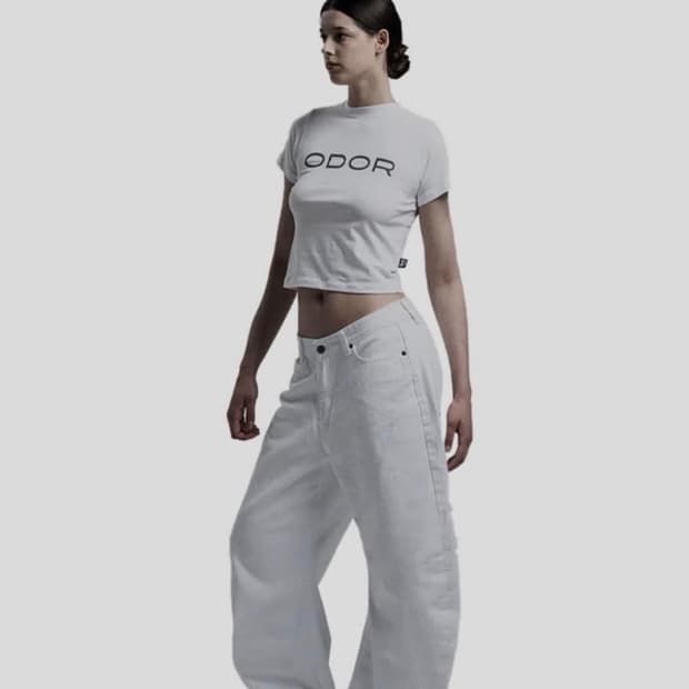 오도어(odor) noir white pants