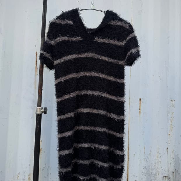 Striped Knit Long Dress 