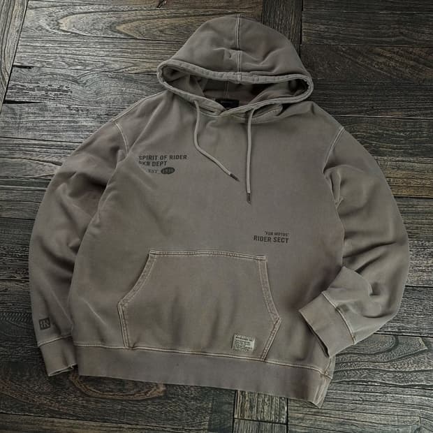 [버커루] 빈티지 워시드 그래픽 프린팅 오버핏 후드티 M18013