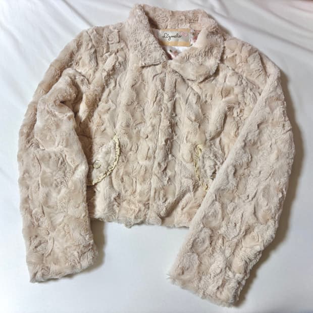 리즈리사 리즈멜로 백리본 핑크 퍼자켓