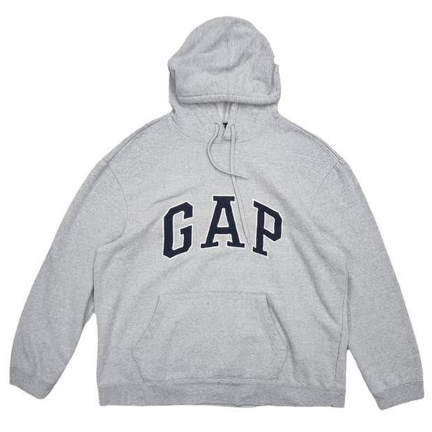 GAP 그레이로고 후드티 XL