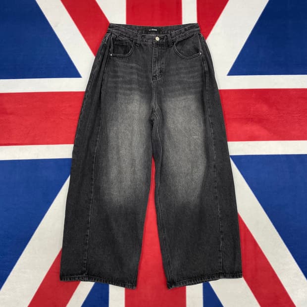 빈티지 흑청데님 벌룬팬츠 M