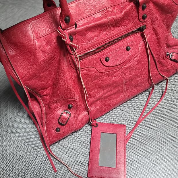 발렌시아가 모터백 오피스 토트백