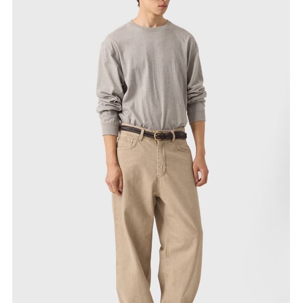 유스 youth 와이드 데님 팬츠 샌드 베이지 S사이즈