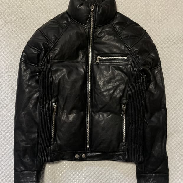 광희시장 웨스턴 무드 램스킨 양가죽 바이커 패딩 자켓