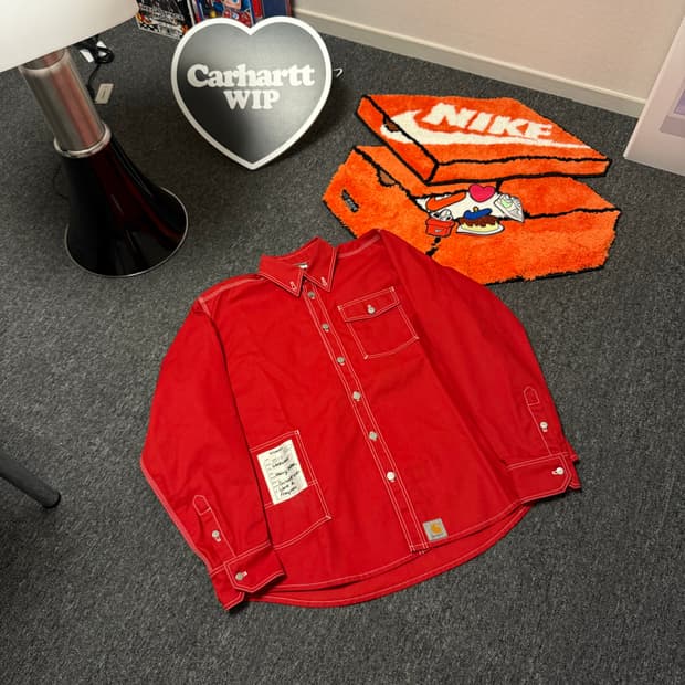 [S] 베트멍 X 칼하트 17SS 워크셔츠 자켓 레드