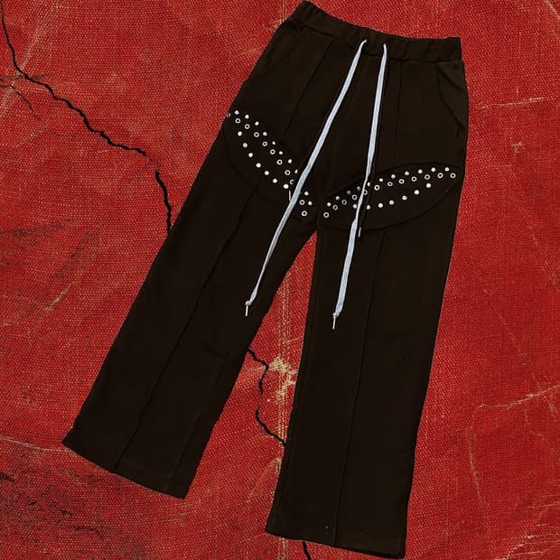 Japanese 90s 아티저널 아일렛 더블 스트링 스웻팬츠 29-34