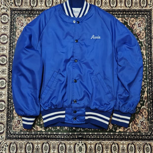 Gem Sportswear 블루 바시티 자켓 (Made in USA)
