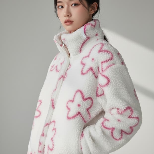 아베크롬비 플라워 패턴 플리스 집업 키즈 17/18