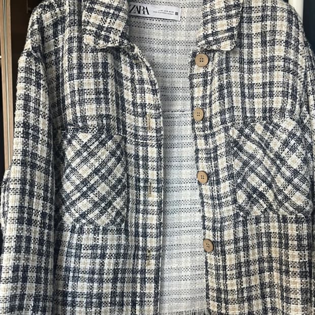 자라 체크 셔츠 자켓