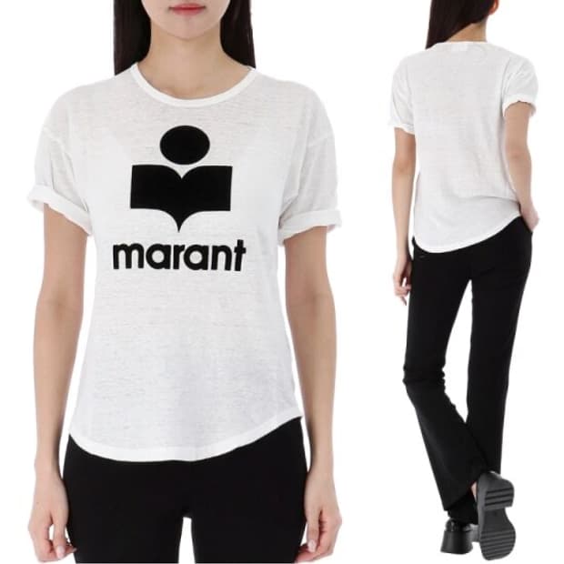 이자벨마랑 린넨 롤업 반팔 티셔츠