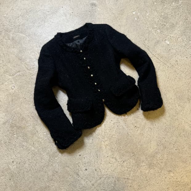 글리터 슬림핏 트위드 자켓