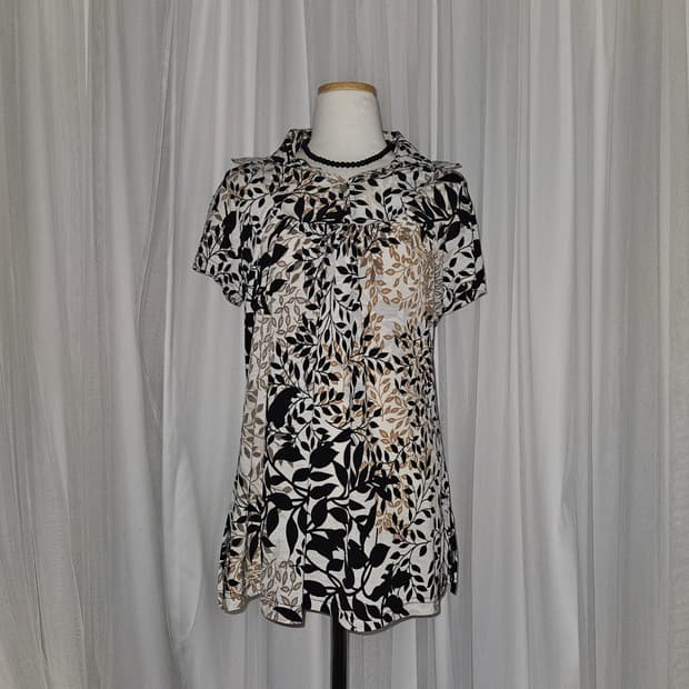 colza 빈티지 블랙보리 블라우스