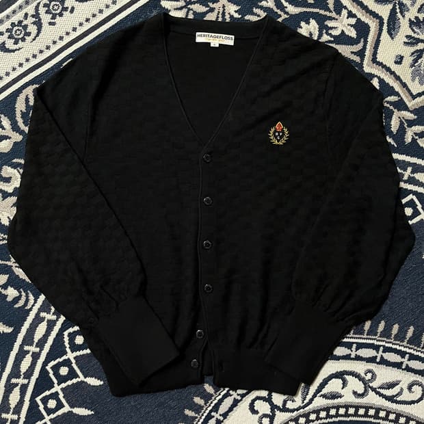 헤리티지플로스 크레스트 체크 가디건