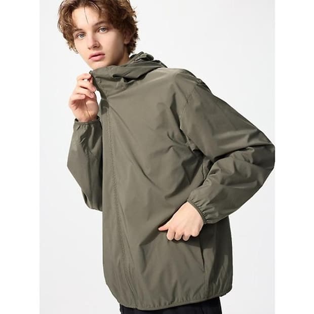 [S] 유니클로 UV 포켓터블 바람막이 올리브 (새상품)