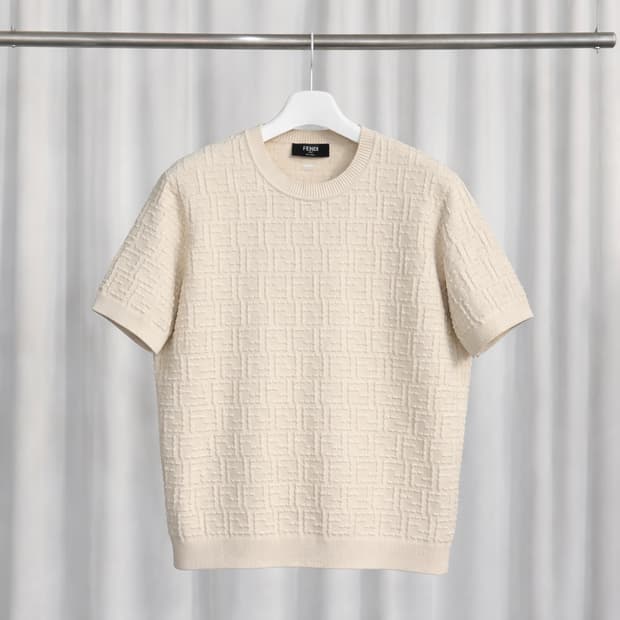 A+ / 56 펜디 26SS FF 샐러리아 올오버 크루넥 반팔 니트