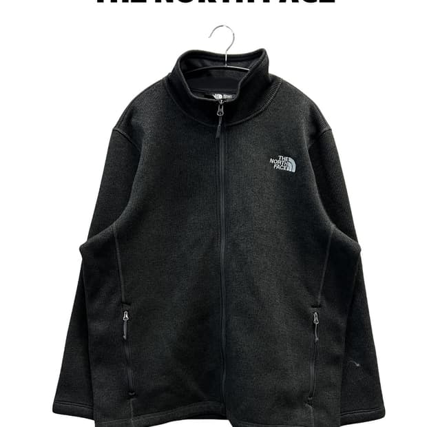 노스페이스 니트 집업 차콜