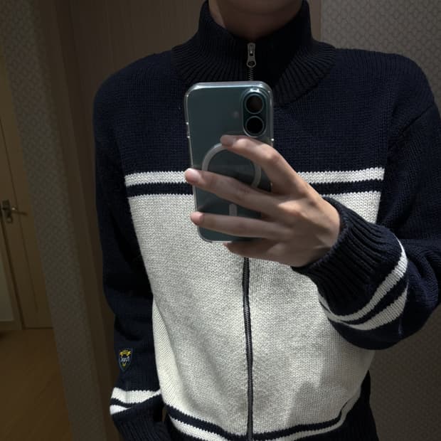 [M] 에잇세컨즈  풀 집업 니트 (베이지)