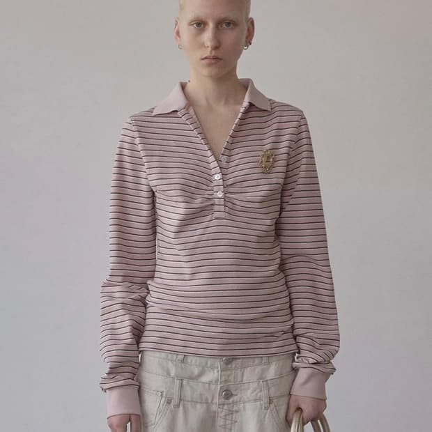 스컬프터 Shirring Tennis Shirt Pink