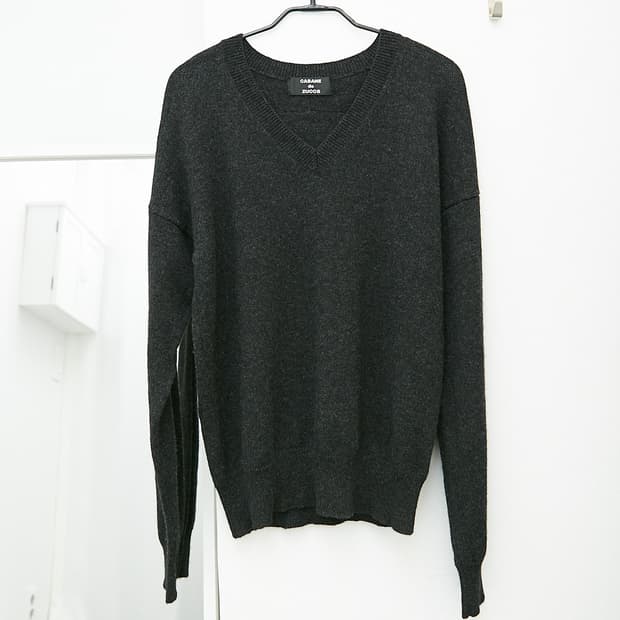 Melange Wool V-neck Sweater