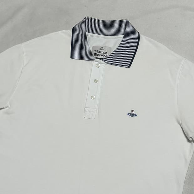 2XL 비비안웨스트우드 카라 스트라이프 반팔티